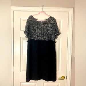 Dress Barn Body Fitting Cocktail Black/Grey Dress Size 18